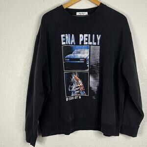NWT Ena Pelly Fastlane Oversized Sweater Vintage Black Casual Cars Sweatshirt
